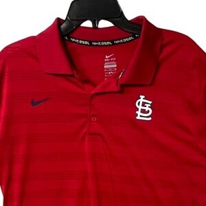 Nike Dri-Fit St Louis‎ Cardinals Polo Shirt XL Baseball MLB Performance Red J4